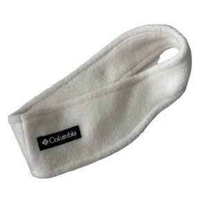 Columbia White Fleece Headband L/XL Unisex logo on the side